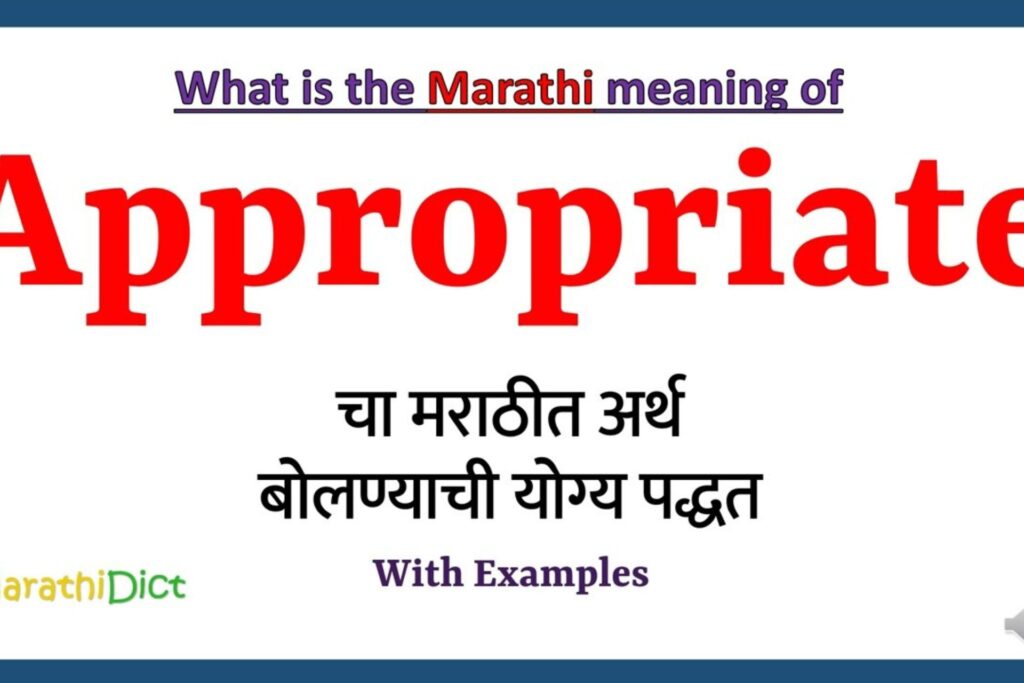 appropriate meaning in marathi